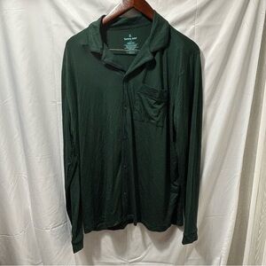 Tommy John Men’s Large Green Button Front Loungewear Pajama Top